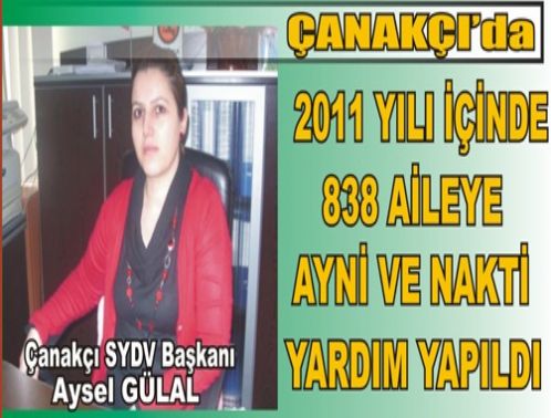 �anak�� SYDV'den 838 aileye yard�m